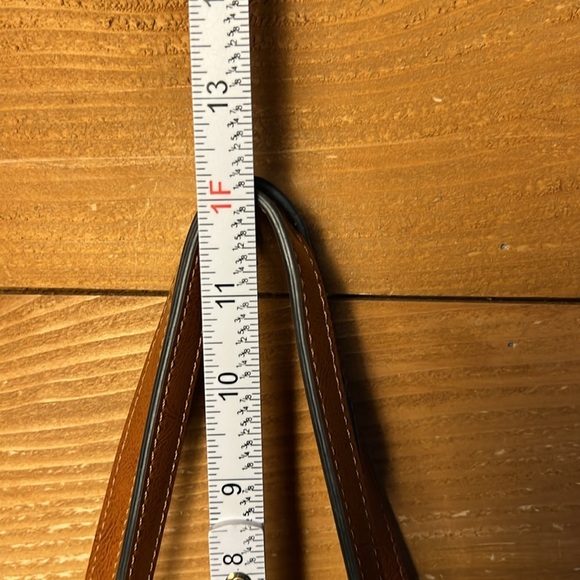 Fzone‎ Tote Brown vintage split cow Leather large hand bag laptop 14x13 Office - Picture 2 of 13